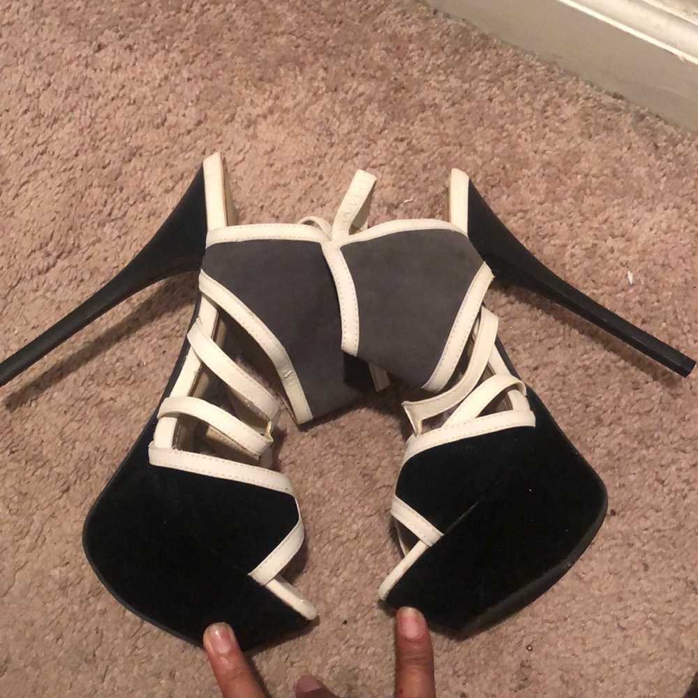 Shade block platform heels. Never worn